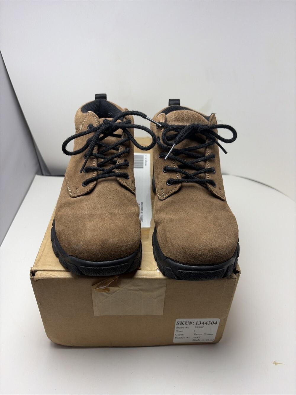 Lands End Suede Hiking Boots Lands Women’s Size 6M Style #79987 Tan Brown Clean
